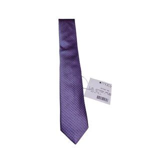 NWOT Hugo Boss Designer Slim Neck Tie Geometric Purple Silk Italy Made
